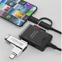 Lector de tarjetas tipo C inteligente Cuatro en Uno OTG certificado EMV, estación de acoplamiento USB, teléfonos Android, suministro transfronterizo, soportes externos