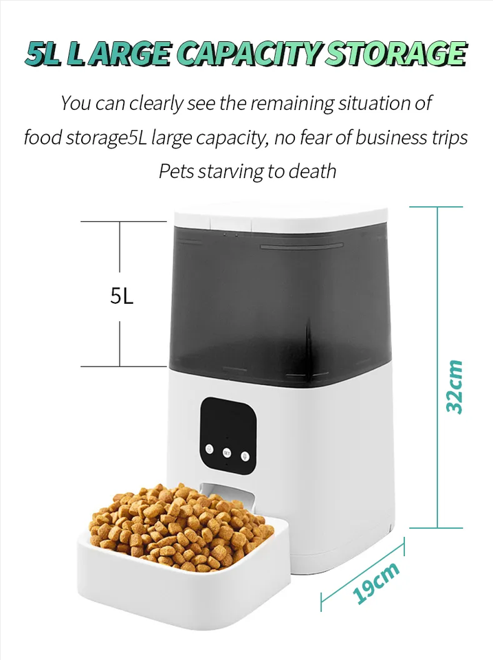 5L Automatic Pet Feeder with WiFi Voice Recorder - Smart Pet Food Dispenser Sourcing Guide