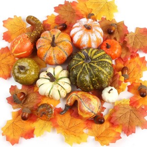 Lifelike Foam Artificial Pumpkins Gourds Acorn Maple Leaves Set Fall Harvest Table Decor Graduation Easter Halloween Party - Product Image 5