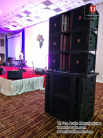 Altavoces profesionales, equipo de sonido de audio, altavoces line array de Iglesia, altavoces duales de 15 pulgadas con tres vías, altavoces de escenario