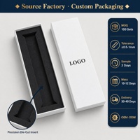 Boîte d'emballage personnalisée pour bracelet de montre rigide, en carton gris, avec insert découpé et impression de logo