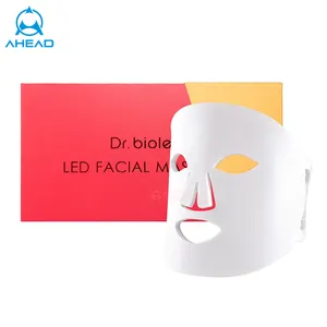 Masker Wajah LED nirkabel silikon portabel, masker terapi wajah dengan 7 warna berbeda 60 Pcs lampu LED produk kecantikan untuk wanita