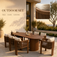 Ensemble de table et chaises de salle à manger d'extérieur en alliage d'aluminium, meubles modernes imperméables pour restaurant, hôtel, villa, patio, jardin