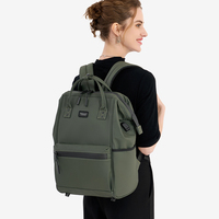 Sac à dos pour ordinateur portable en polyester personnalisé avec logo, port de chargement USB, sac de voyage pour ordinateur portable avec sangle de bagage pour le bureau et les affaires