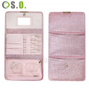 Organisateur de bijoux de voyage en cuir PU, sac à roulettes pour boucles d'oreilles, bagues, colliers, rangement de bijoux - Product Image 4