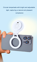 Anneau lumineux magnétique pour selfie, portable, rechargeable, éclairage LED pour téléphone portable, éclairage photographique pour l'enregistrement vidéo, léger