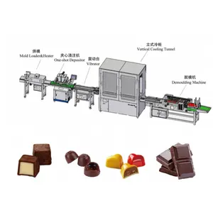 Nova tendência 2024 máquina de depósito de chocolate de cor dupla mini máquina de fazer doces de goma com enchimento central para fábrica