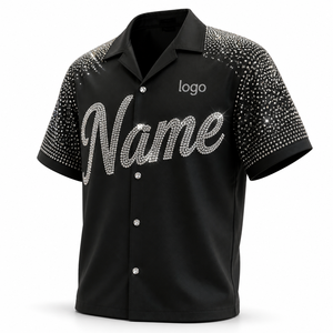 Camiseta de Boliche Personalizada con Número Bordado en Tela Tackle Twill, Uniforme de Equipo Heritage, Manga Corta, Logotipo Personalizado para Club o Liga, OEM ODM - Product Image 1