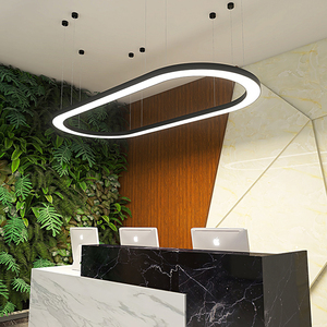Modern LED Oval Ring Pendant Lamp Circle Ceiling Hanging Chandelier for Living <b>Dining</b> Room Home <b>Lighting</b> Fixture - Product Image 3