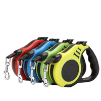 Laisse rétractable automatique pour chien avec poignée, laisse en plastique écologique, motif de dessin animé simple et solide