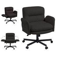 Chaise de bureau ergonomique moderne réglable en hauteur en cuir PU avec roulettes pour le bureau à domicile