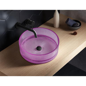 <span class=keywords><strong>Lavabo</strong></span> de baño de vidrio templado de diseño occidental moderno, <span class=keywords><strong>lavabo</strong></span> artístico, encimera para baño de apartamento y Villa - Product Image 1