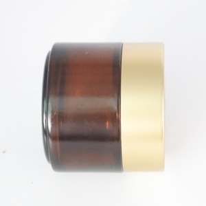 120ml 4oz Containers Amber Dark Brown Glass Cream Jars with Matte Gold Plastic Lid for Face Cream Body <b>Scrub</b> Bath Salt - Product Image 3