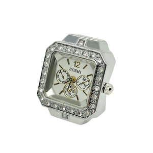 Reloj de Anillo al por Mayor, Precio de Fábrica, Logotipo Personalizado, Esfera Digital Cuadrada, Correa Elástica de Acero Inoxidable, Mini Reloj de Dedo de Cuarzo para Parejas - Product Image 5