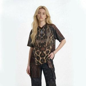 Maglia da Calcio 2026 <span class=keywords><strong>Serie</strong></span> USA-Canada-Messico WEST COAST in Rete con Scollo a V Stampa Leopardata Numero 77 - Top Sportivo Estivo Streetwear Gotico - Product Image 4