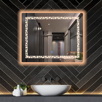 Miroir de salle de bain rectangulaire moderne de luxe YIDA avec éclairage LED, cadre en acier poli IP44, détection Bluetooth, anti-buée, bidirectionnel