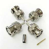 Connecteur coaxial RF à sertir mâle BNC plaqué nickel, connecteur coaxial BNC pour câble coaxial RG174/RG316/RG58/RG59/RG6