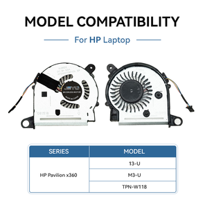 Ventilateur de refroidissement pour ordinateur portable HP Pavilion x360 13-U M3-U TPN-W118, ventilateur de refroidissement DC sans balais pour ordinateur portable HP, remplacement du ventilateur de refroidissement du processeur - Product Image 3