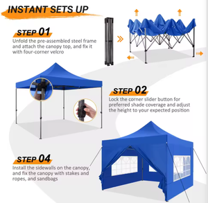 Tente d'événement robuste 10x20 pieds de type étendu en PVC, <span class=keywords><strong>double</strong></span> couche, protection UV, toutes saisons, auvent extérieur pour stands - Product Image 2