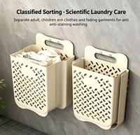 Panier à linge mural pliable sans perçage, ajouré, pour salle de bain, toilettes, maison, rangement de vêtements sales