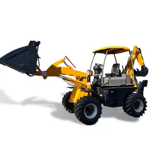 Pemuat backhoe tipe traktor dengan kecepatan 35KM per jam operasi dua ujung Mini dan mesin skala besar yang efisien untuk dijual.