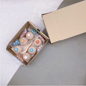 Jouet de tri de boules en bois pastel neutre tendance, jouets Montessori en bois, ensemble de perles <span class=keywords><strong>Waldorf</strong></span> pour bébés - Product Image 5
