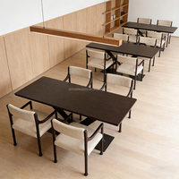 Chaise de café en bois et tissu pour villa moderne, mobilier commercial pour hôtel, restaurant, F&B, et ensemble table et chaises de salle à manger