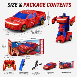 Camioneta Deformable <span class=keywords><strong>con</strong></span> <span class=keywords><strong>Control</strong></span> <span class=keywords><strong>Remoto</strong></span> de 2.4GHz 360 °   Juguete Acrobático <span class=keywords><strong>con</strong></span> Luces LED 2 en 1, Coche RC Transformable en <span class=keywords><strong>Robot</strong></span> para Niños - Product Image 6