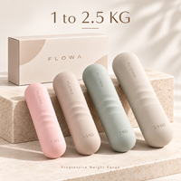 Ensemble d'haltères de Pilates en silicone avec logo personnalisé, 1 kg, 1,5 kg, 2 kg, 2,5 kg, poids de main en fonte pour studios, marques de fitness, vente en gros