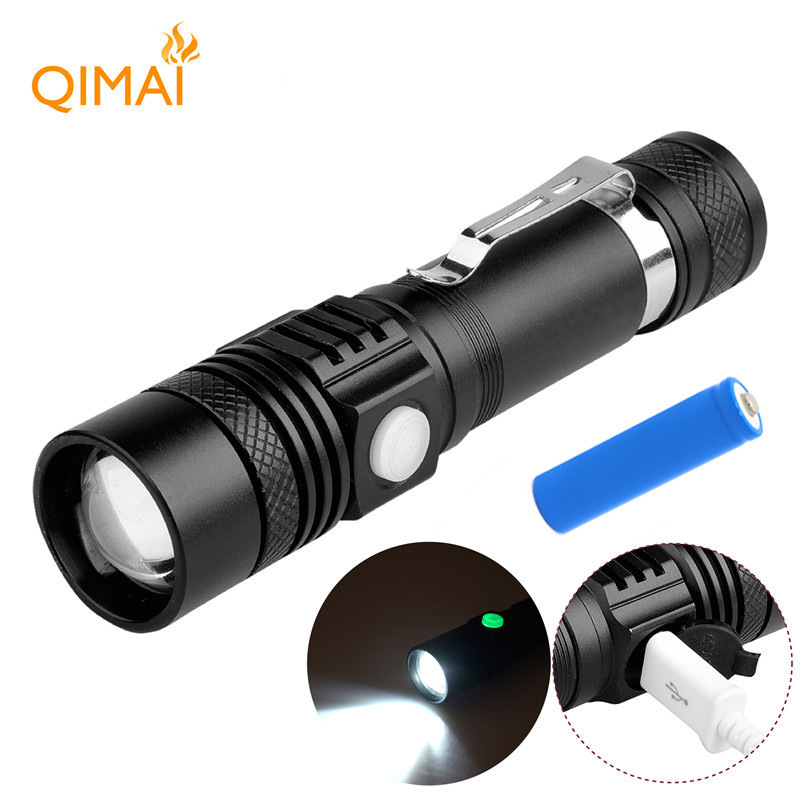ไฟฉาย 518 + สาย USB + แบตเตอรี่ 18650 จำนวน 1 ก้อน