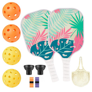 Raquettes de pickleball en fibre de verre 13,4 mm antidérapantes, ensemble de sport d'extérieur avec sac de transport et balles pour le divertissement - Product Image 2