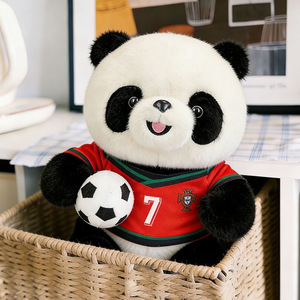 Adorable peluche panda en forme <span class=keywords><strong>de</strong></span> ballon <span class=keywords><strong>de</strong></span> football - Product Image 1