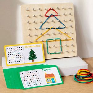 Geoboard de Madera para Niños, Juguete Educativo STEM Montessori, Educación Matemática Gráfica, Regalos Creativos para Niños y Niñas - Product Image 1