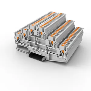 UL、CE、TUV配電ボックスアクセサリPT2,5-3Lトリプルレベルプッシュインワイヤーコネクタクランプ端子DINレール端子台