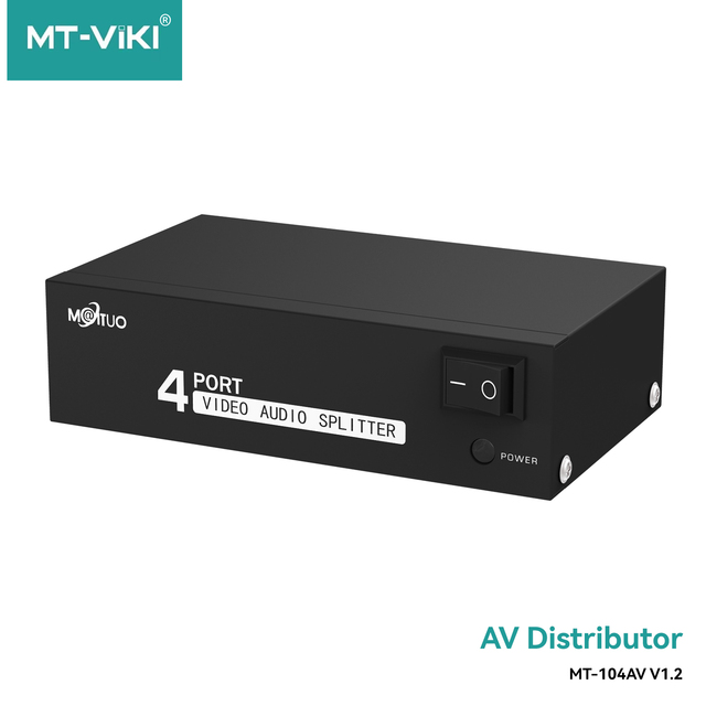 Factory Supply Video Switcher Av Monitor Splitter Rca Audio and Video 50Hz-5.5Mhz 1 in 4 Out Car Av Switcher