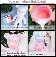 DIY Parent-enfant Fluide Peinture Violent Ours Kit À La Main Graffiti Coloré Ours Pigment Cadeau pour Ami Enfant Décoration de La Maison