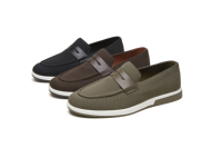 Chaussures décontractées d'été pour hommes, style mocassins en tricot, avec logo personnalisé, OEM ODM, faible MOQ, en tissu respirant, à enfiler, semelle en caoutchouc, 3 couleurs, vente en gros