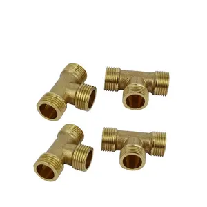 Tee 3 Way T Shaped Female Thread Brass Connector Pipe Fittings Adapter