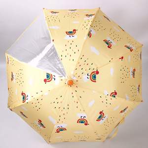 Wholesale <b>Cheap</b> Pongee Straight Kids Umbrella J Handle Transparent Sunshade Rain Manual Folding Cartoon Children's - Product Image 3