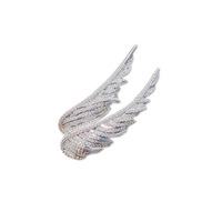 Broche d'ailes haut de gamme conception de plumes rétro broche de niche de personnalité de Corsage de diamant complet pour les FashionGJZ-BXZ051 européens américains