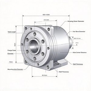 Boîtier de moteur en aluminium moulé par gravité sur mesure, usiné CNC, traitement de surface par teinturage à l'acide, fabrication ISO, OEM - Product Image 2