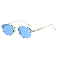Lunettes de soleil unisexes sans monture, inspirées du métal, légèrement luxueuses, protection UV380, verres polarisés, mode transfrontalière