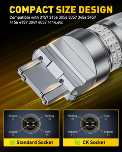 หลอดไฟ LED AUXITO 3157 สำหรับไฟเลี้ยว T25 3157 3156 ไฟท้าย ไฟหน้า 1000K 12V 24V - Product Image 6