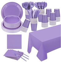 Assiettes en papier jetables, serviettes, fourchettes, gobelets, fournitures de fête de style américain pour anniversaires, mariages, Noël