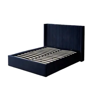 Wholesale OEM Hotel Bed Fabric Tall Headboard Gas Lift Up Double Bed Base