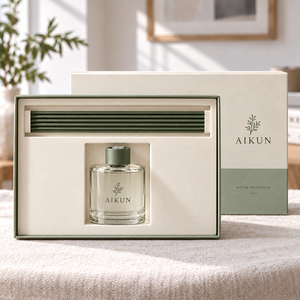 Juego de Difusores de Aroma Aikun en Caja de Vidrio Transparente con Varillas de Ratán Verde Salvia, con Embalaje de Regalo y Exhibidor de Fragancias para Estantes de Tienda - Product Image 3