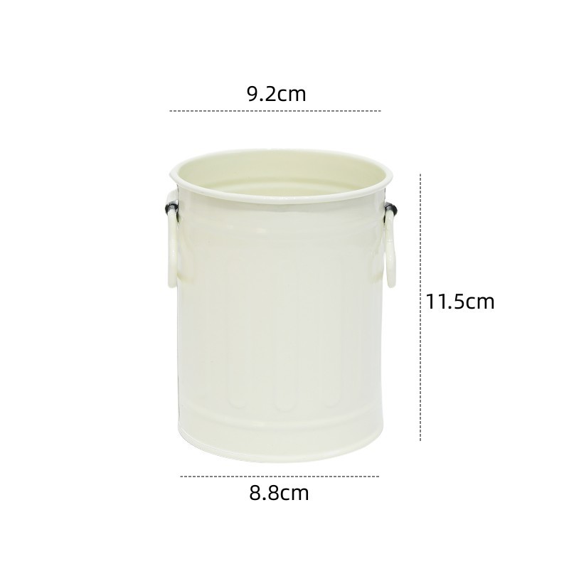 Porte-stylo en fer forgé cylindrique blanc chaud