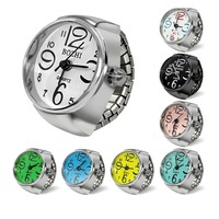 Vintage Punk Quartz doigt montre de poche anneau pour femmes hommes Goth horloge anneaux montre numérique élastique extensible anneaux bijoux cadeau