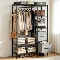 Armoire sur mesure en métal, directement de l'usine, avec penderie et étagères intégrées pour vêtements