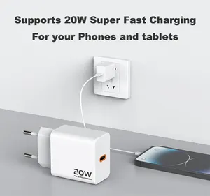 20w Mobile Travel Best Quality High Speed Super Fast Digital Mini Portable Cell Thin Portable Wall Phone Charger For Apple